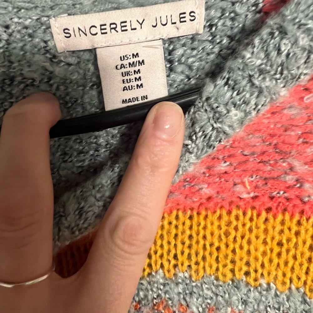 Sincerely Jules Multicolor Patchwork Sweater - Picture 2 of 3